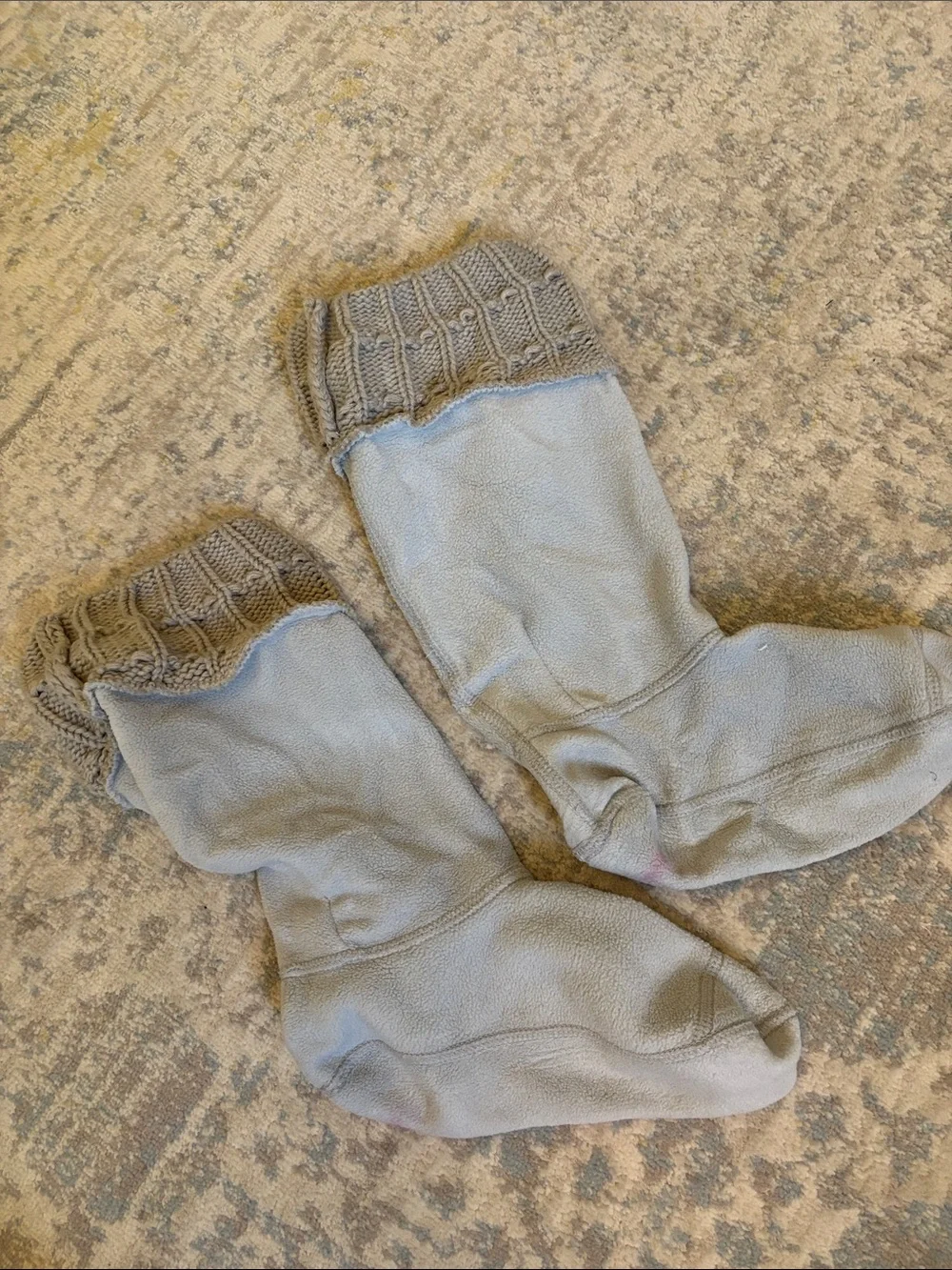 Hunter Light Gray Fleece Boot Liners with Knit Cuff